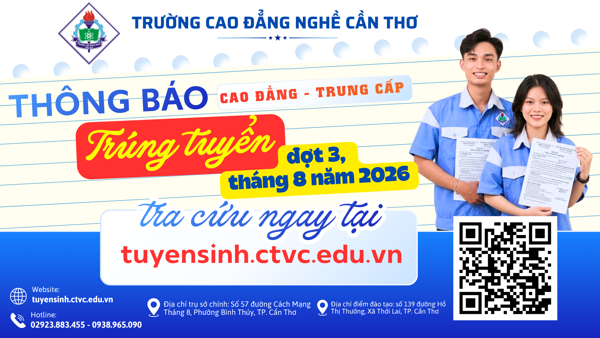 Thông báo trúng tuyển đợt 2 năm 2026